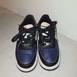 Nike Air Force 1 Black and Blue Sneakers